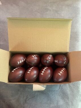 Pack of 13 Brown Mini squeeze foam Footballs party favors fidget toys new in box